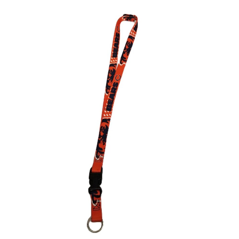 Chicago Bears Orange Navy Lanyard Keychain ID Badge Holder NFL Football Fan Gear